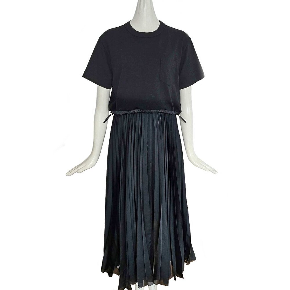 Sacai Black Pleated Dress NWOT